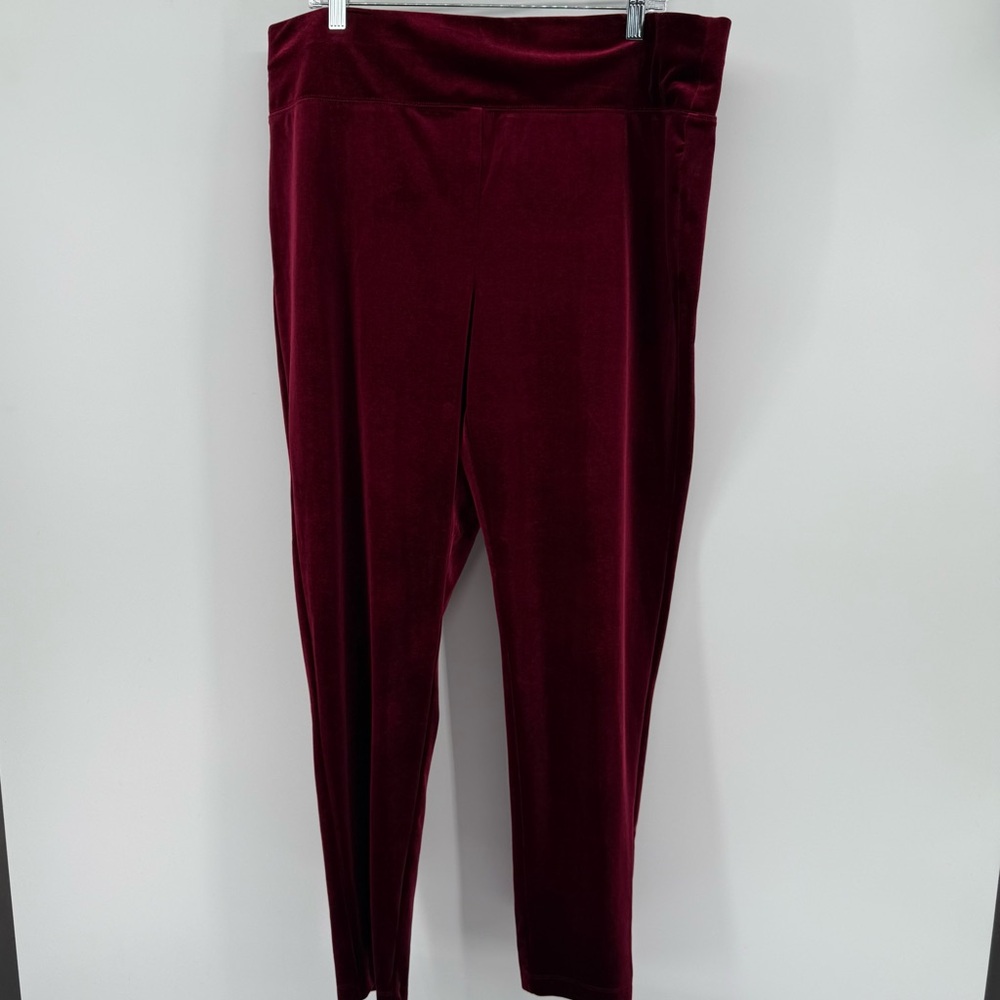 INC International Concepts Velvet Skinny Leggings XXL Wine Red NEW Whimsigoth